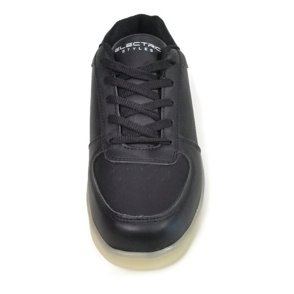 Electric Styles LED Shoes Women's Light Up Glow Sneakers Basic Black Lo Top Bolt - Picture 5 of 12